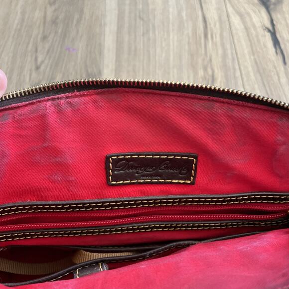 Dooney & Bourke Samba Brown Leather & Suede Satchel Shoulder Bag Handbag - Picture 7 of 11